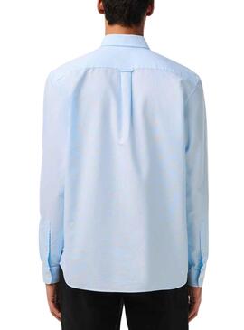 Camisa Lacoste Casual Oxford Azul para Hombre