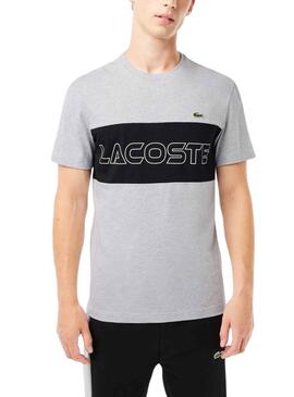 Camiseta Lacoste Color Block Gris para Hombre