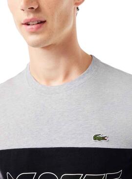 Camiseta Lacoste Color Block Gris para Hombre