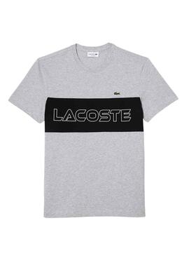 Camiseta Lacoste Color Block Gris para Hombre