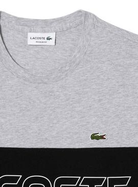 Camiseta Lacoste Color Block Gris para Hombre