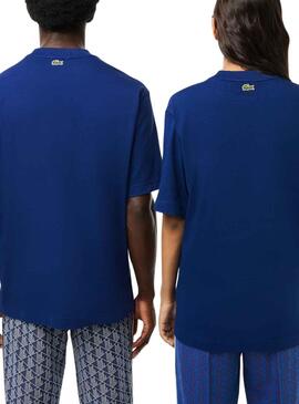 Camiseta Lacoste Loose Fit Azulón Hombre Mujer