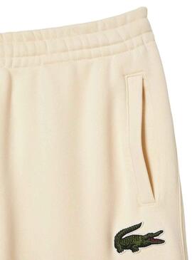 Pantalón Lacoste Jogger Felpa Beige Hombre Mujer