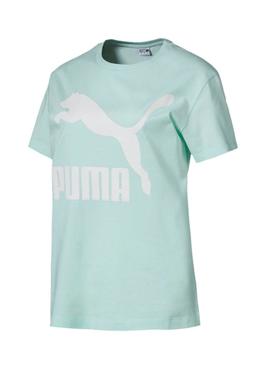 Camiseta Puma Classics Logo Turquesa Mujer