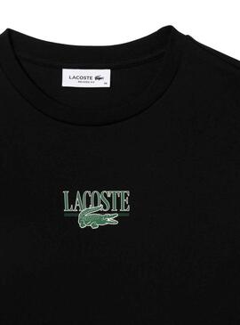 Camiseta Lacoste Punto Algodón Negro para Mujer