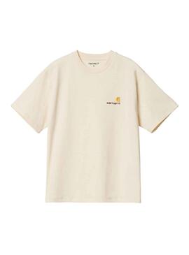 Camiseta Carhartt American Script Beige para Mujer