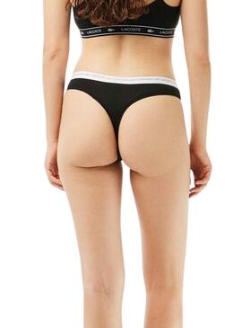 Tangas Lacoste String Negro para Mujer