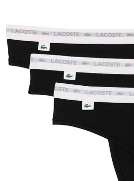 Tangas Lacoste String Negro para Mujer