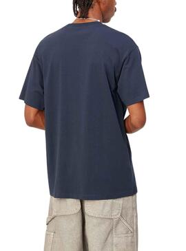 Camiseta Carhartt Script Embroidery Marino Hombre