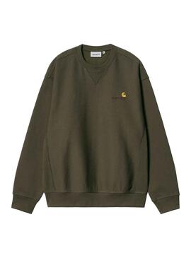 Sudadera Carhartt American Script Verde Hombre