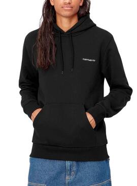 Sudadera Carhartt Script Embroidery Negro Hombre