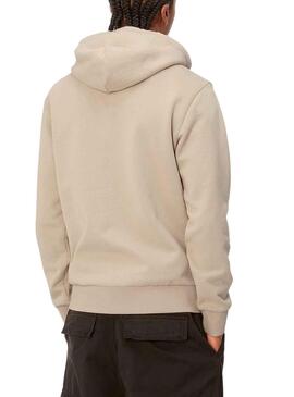 Sudadera Carhartt Script Embroidery Beige Hombre