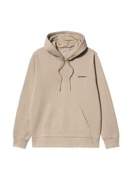Sudadera Carhartt Script Embroidery Beige Hombre