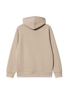 Sudadera Carhartt Script Embroidery Beige Hombre