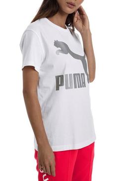 Camiseta Puma Classics Logo Blanco Mujer