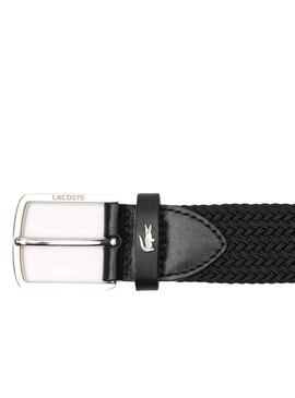 Cinturón Lacoste 35 Woven Strap Negro para Hombre