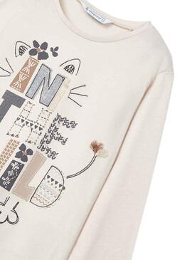 Camiseta Mayoral In The Wild Beige para Niña