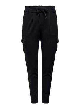 Pantalones Only Cargo Poptrash Negro Para Mujer