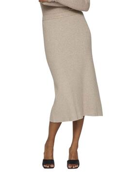 Falda Vila Vicomfy Beige Para Mujer