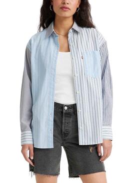 Camisa Levis Nola Lorelai Stripe Azul Para Mujer