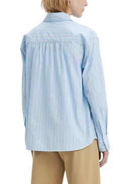 Camisa Levis Nola Jenny Stripe Azul Para Mujer