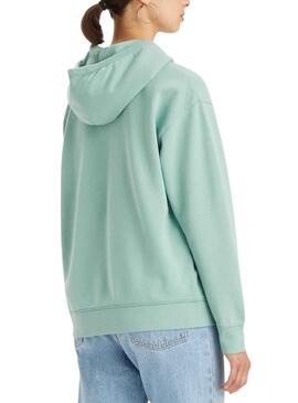 Sudadera Levis Standard Capucha Verde Para Mujer