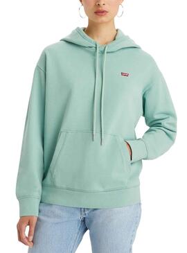 Sudadera Levis Standard Capucha Verde Para Mujer