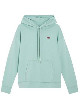 Sudadera Levis Standard Capucha Verde Para Mujer