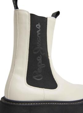 Botas Pepe Jeans Yoko Chelsea Beige Para Mujer