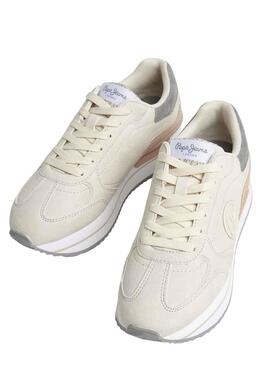 Zapatillas Pepe Jeans Rusper Minimal Beige Mujer