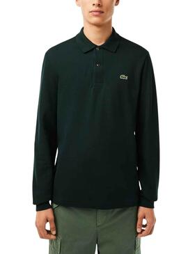 Polo Lacoste Col Bord Cotes Manches Verde Hombre