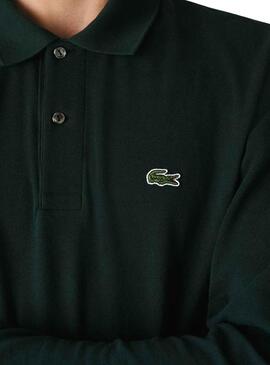 Polo Lacoste Col Bord Cotes Manches Verde Hombre