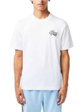 Camiseta Lacoste Insignias Blanco para Hombre