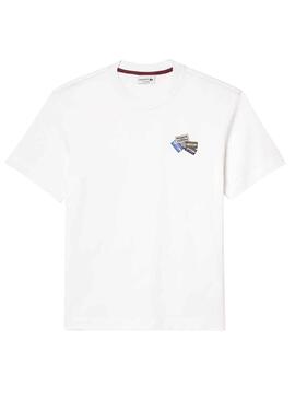 Camiseta Lacoste Insignias Blanco para Hombre