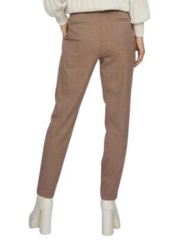 Pantalones Vila Vistriker Listas Camel Para Mujer