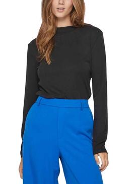 Camiseta Vila Vilullu Rollneck Negro Para Mujer