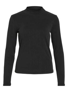 Camiseta Vila Vilullu Rollneck Negro Para Mujer