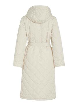 Abrigo Vila Vikante Largo Acolchado Beige Mujer