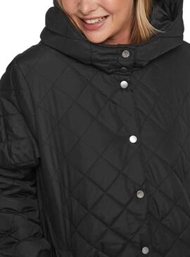 Abrigo Vila Acolchado Vitate Negro Para Mujer