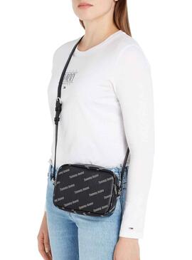 Bolso Tommy Jeans Must Camera Print Negro Mujer