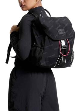 Mochila Tommy Jeans Skater Logos Negro Para Mujer