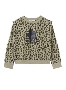 Jersey Mayoral Estampado Leopardo Verde Niña