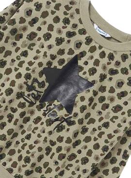 Jersey Mayoral Estampado Leopardo Verde Niña