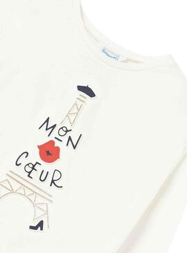 Camiseta Mayoral Mon Coeur Blanco para Niña