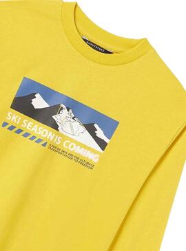 Camiseta Mayoral Ski Season Amarillo para Niño