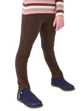 Leggings Mayoral Topo Flock Marrón para Niña