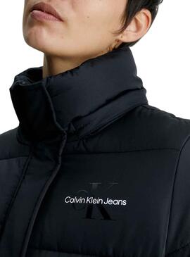 Chaqueta Calvin Klein Plumas Capucha Negro Mujer