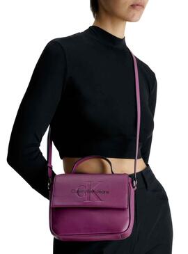 Bolso Calvin Klein Sculpted Boxy Flap Morado Mujer