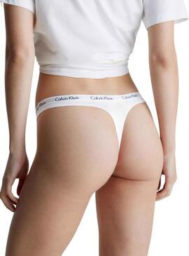 Tanga Calvin Klein Thong 3PK Blanco para Mujer