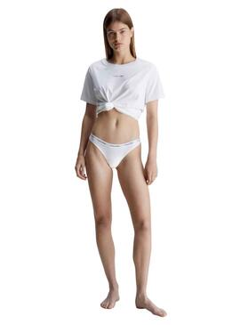 Tanga Calvin Klein Thong 3PK Blanco para Mujer